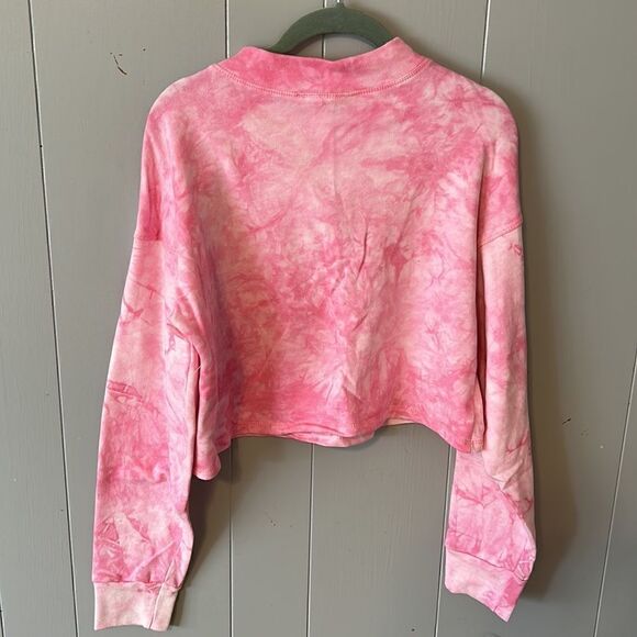 NWT Belita Collection Pink Tie Dye Cropped 1/4 Zip Size Medium - Picture 2 of 2
